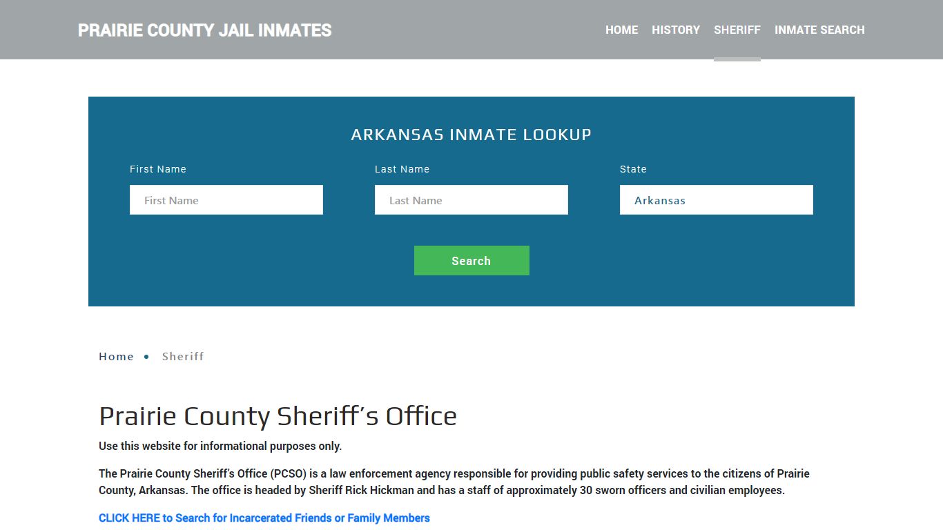 Prairie County Sheriff, AR Arrest Warrant Lookup