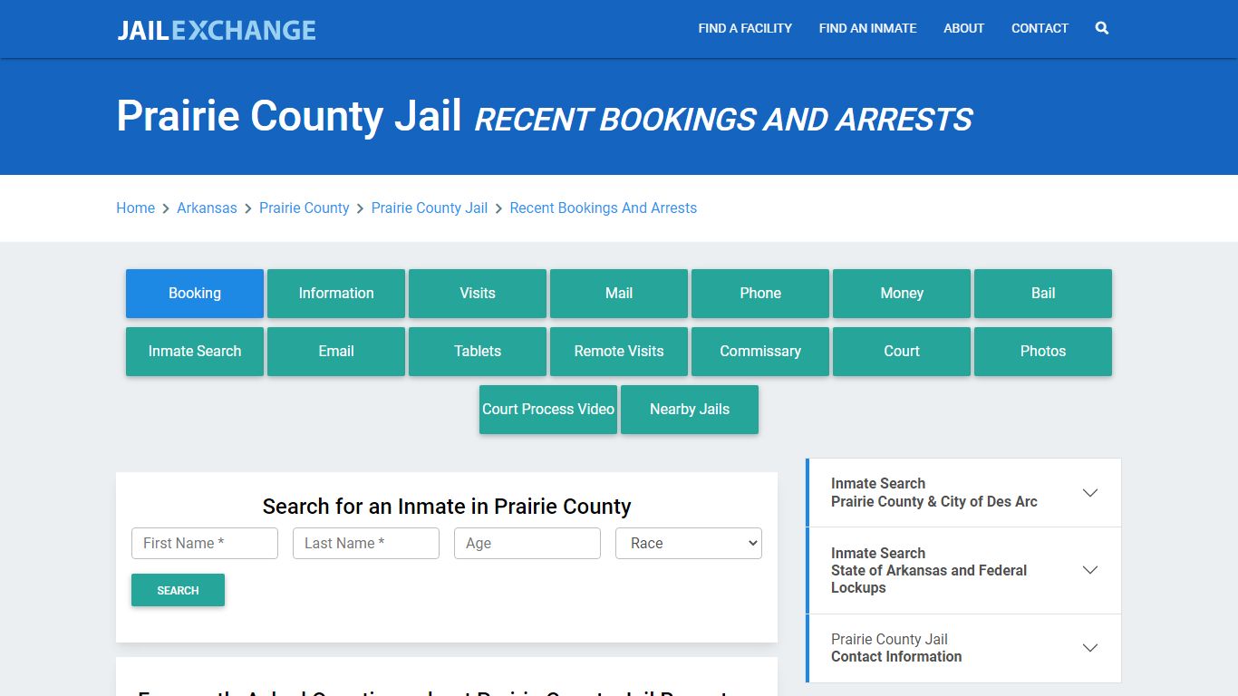 Prairie County Jail AR Recent Arrests and Bookings - Jail Exchange